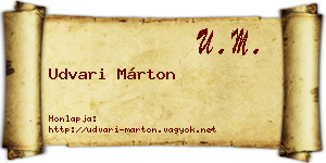 Udvari Márton névjegykártya